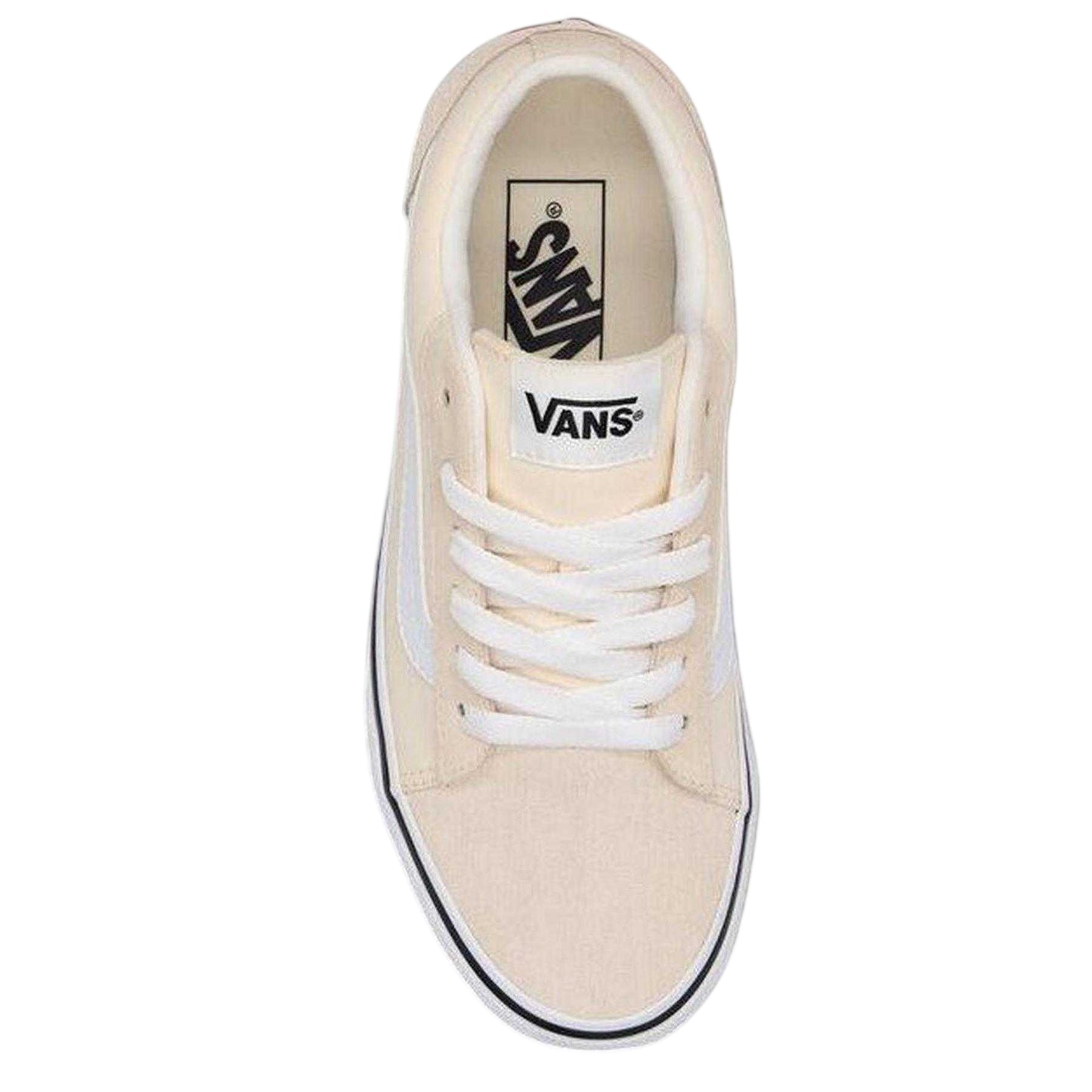 Cream - Side - Vans Womens-Ladies Vero Side Stripe Canvas Trainers