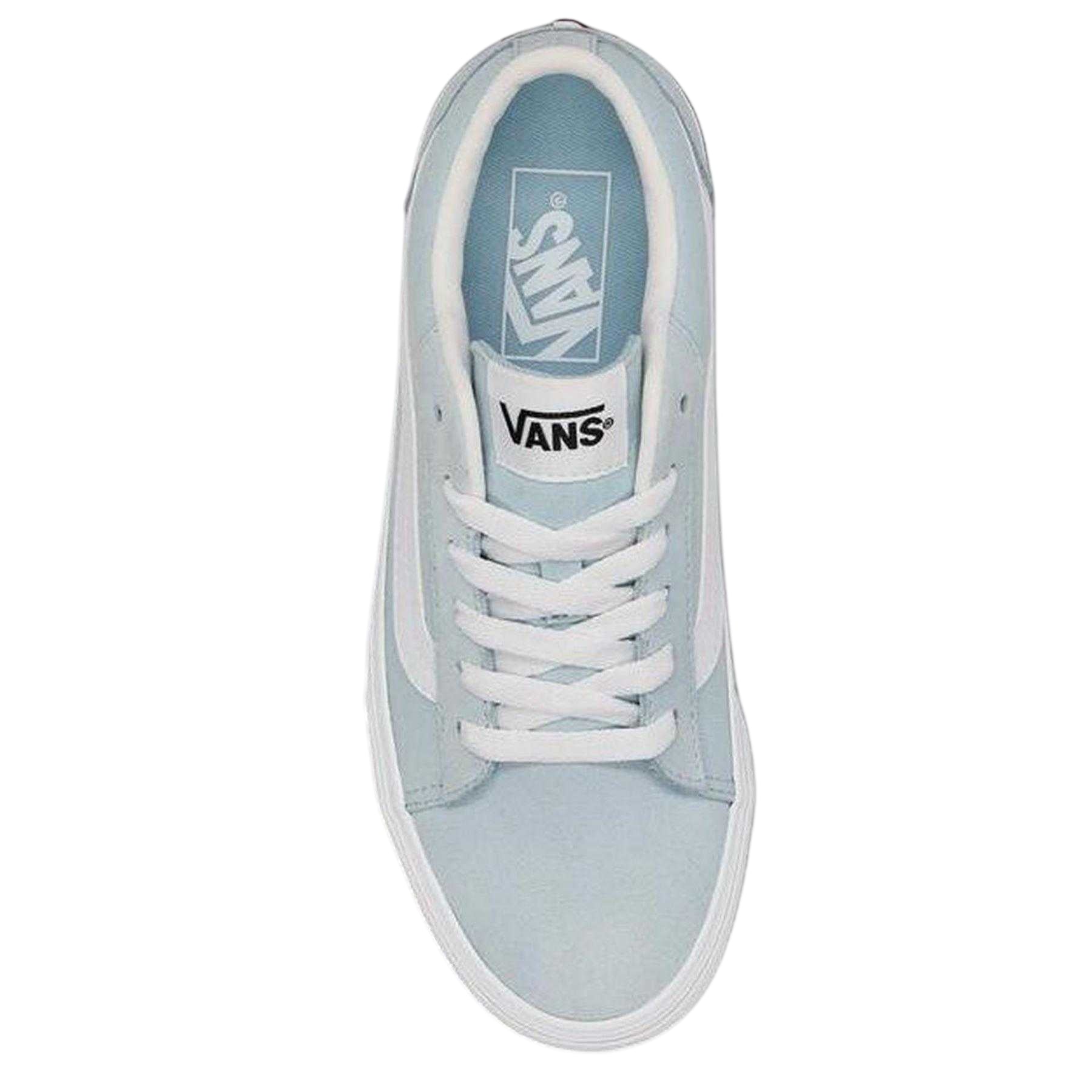 Dawn Blue-Mist - Side - Vans Womens-Ladies Vero Side Stripe Canvas Trainers