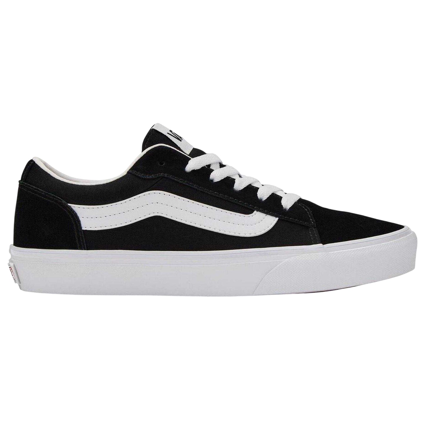 Black-White - Front - Vans Womens-Ladies Vero Side Stripe Canvas Trainers