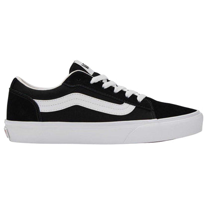 Black-White - Front - Vans Womens-Ladies Vero Side Stripe Canvas Trainers