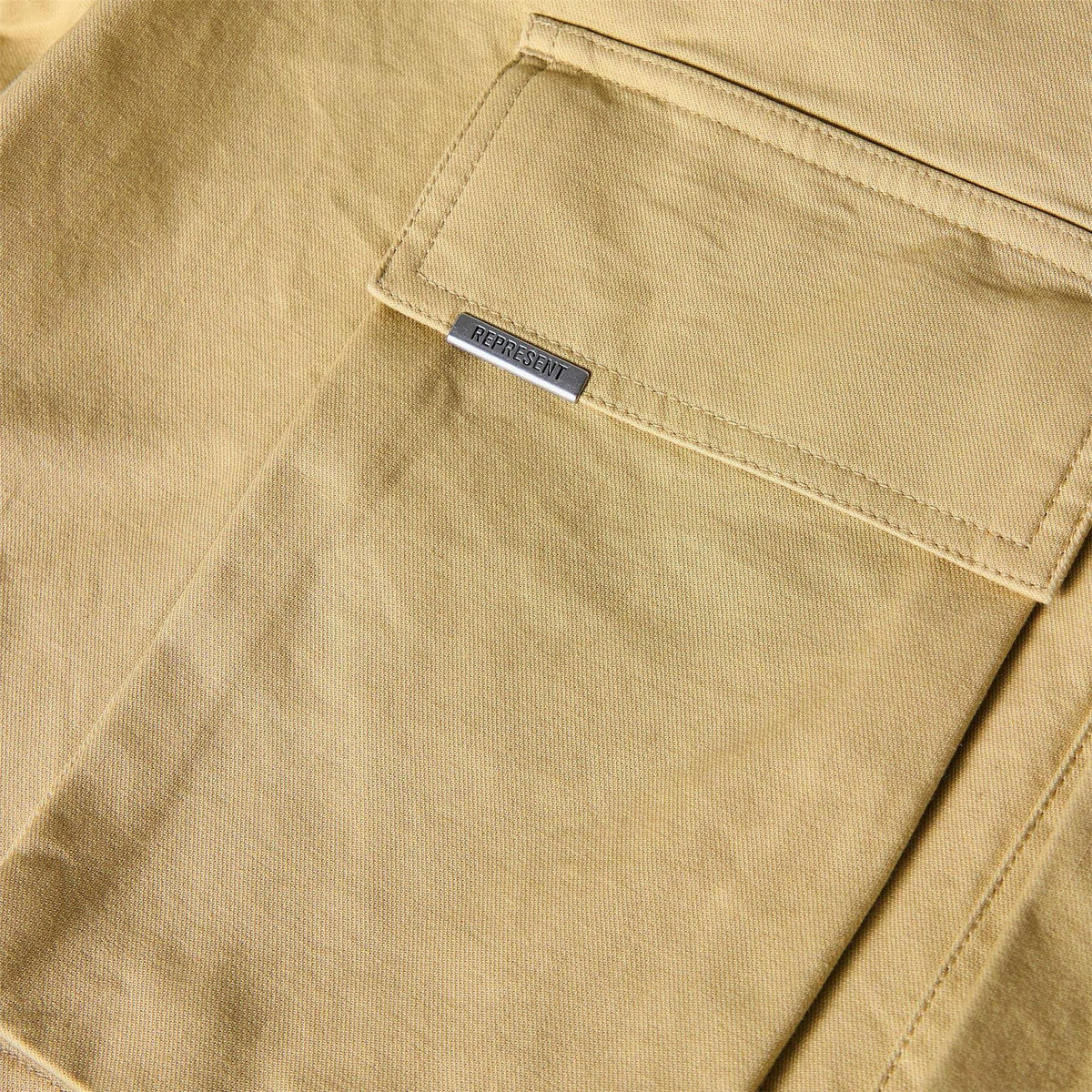 Sandstone - Side - Represent Mens Multi Pocket Tailored Cargo Shorts