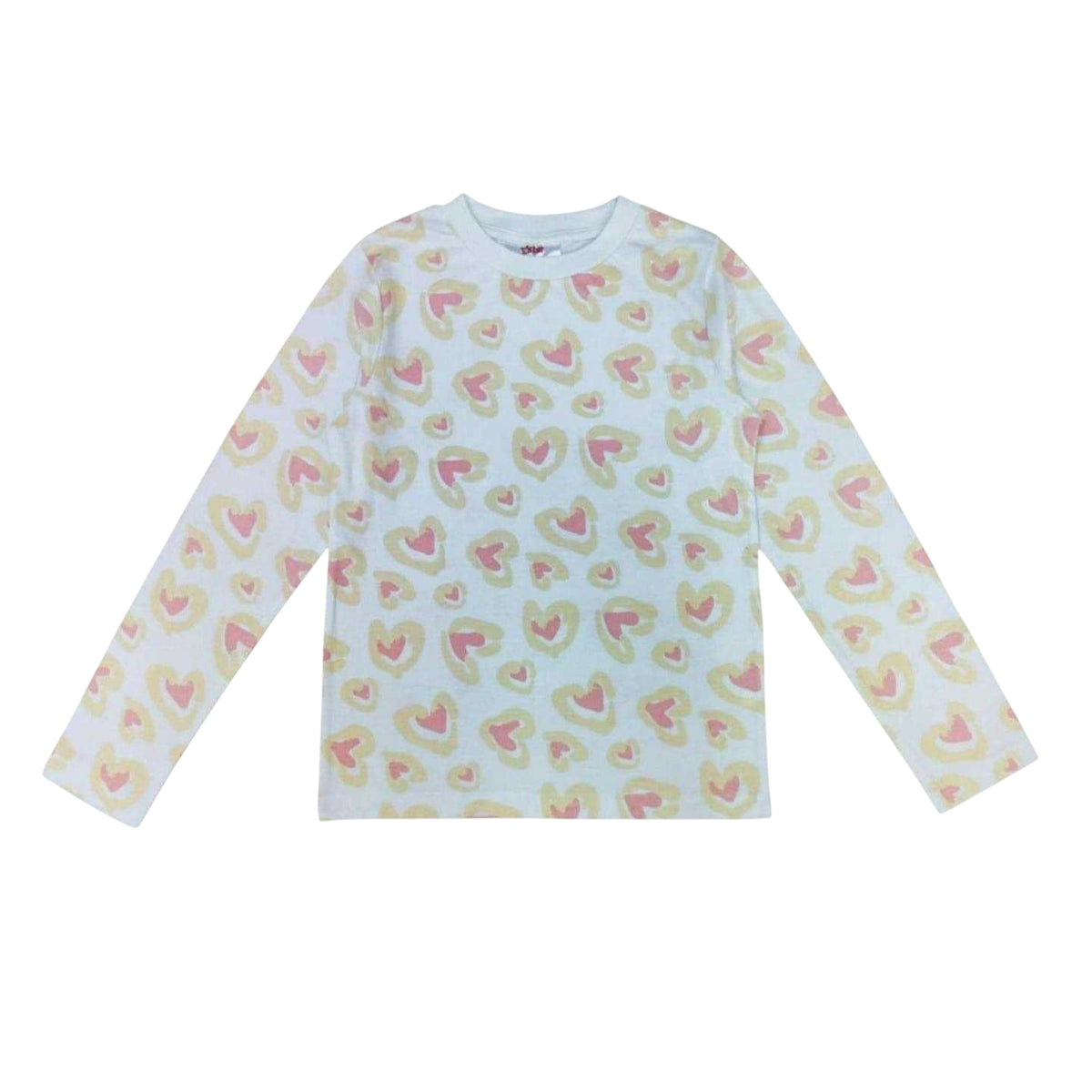 Green - Side - Star Childrens-Kids Hearts Pyjama Set