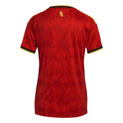 Red-Gold - Back - Adidas Womens-Ladies World Cup Belgium Home Shirt