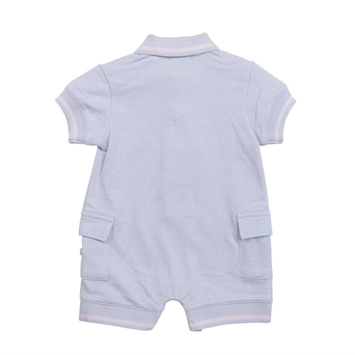 Blue - Back - Mintini Baby Tipped Romper Set