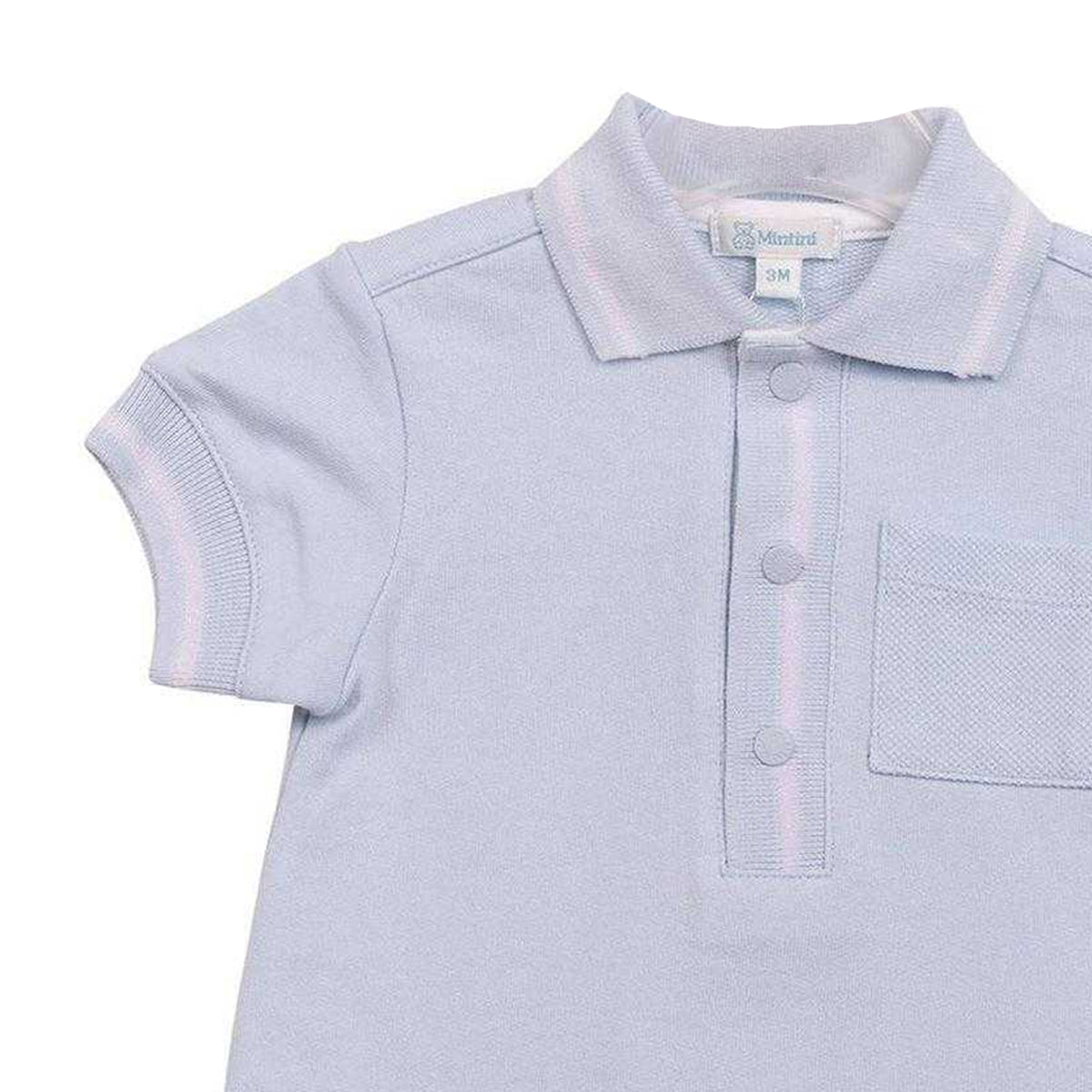 Blue - Side - Mintini Baby Tipped Romper Set