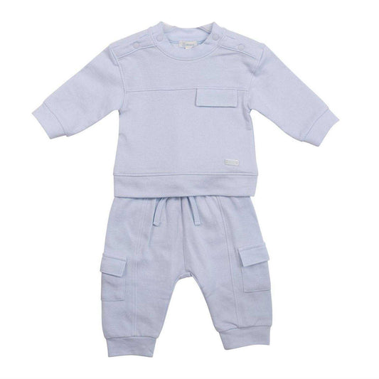 Blue - Front - Mintini Baby Plain Long Pyjama Set