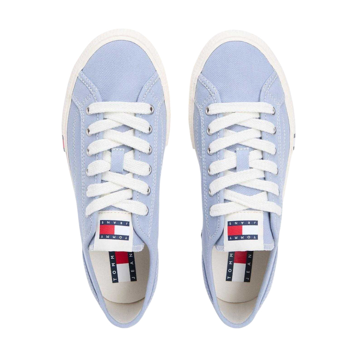Light Blue - Side - Tommy Jeans Womens-Ladies Archive Canvas Trainers
