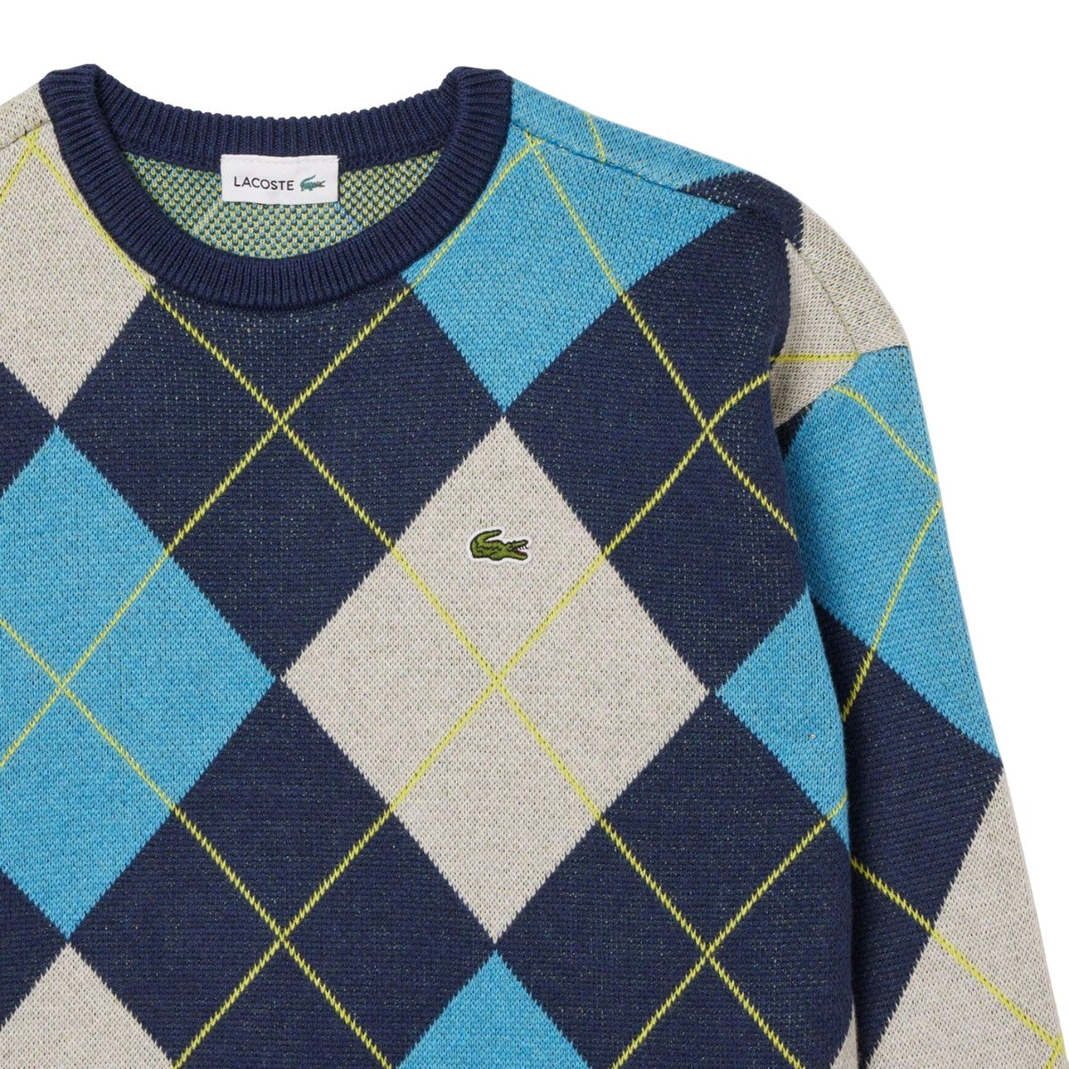 Navy - Side - Lacoste Boys Jacquard Sweater Top