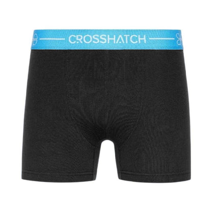 Black - Back - Crosshatch Mens Astral Logo Boxer Briefs (Pack of 3)