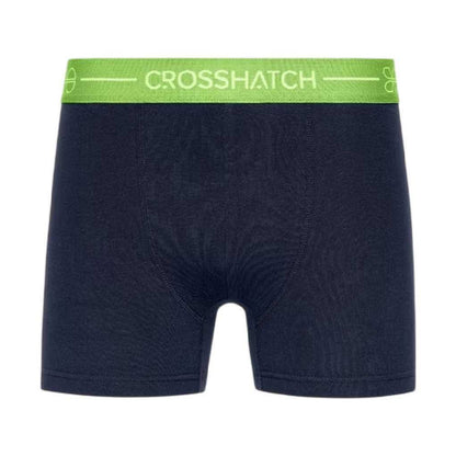 Navy - Side - Crosshatch Mens Astral Logo Boxer Briefs (Pack of 3)
