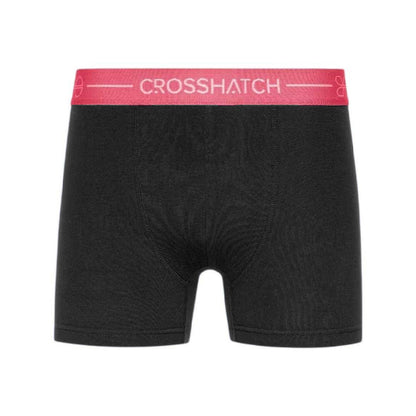 Black - Lifestyle - Crosshatch Mens Astral Logo Boxer Briefs (Pack of 3)