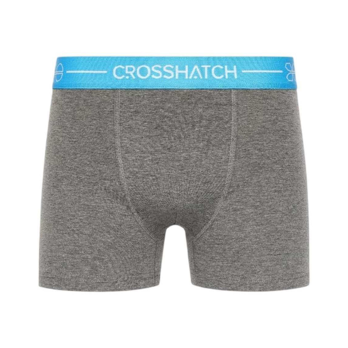 Charcoal Marl - Back - Crosshatch Mens Astral Logo Boxer Briefs (Pack of 3)