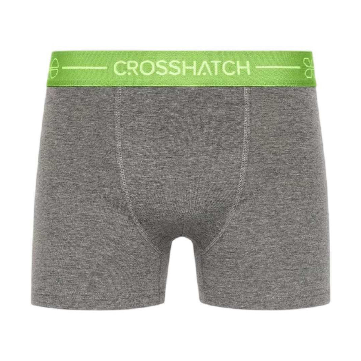 Charcoal Marl - Side - Crosshatch Mens Astral Logo Boxer Briefs (Pack of 3)