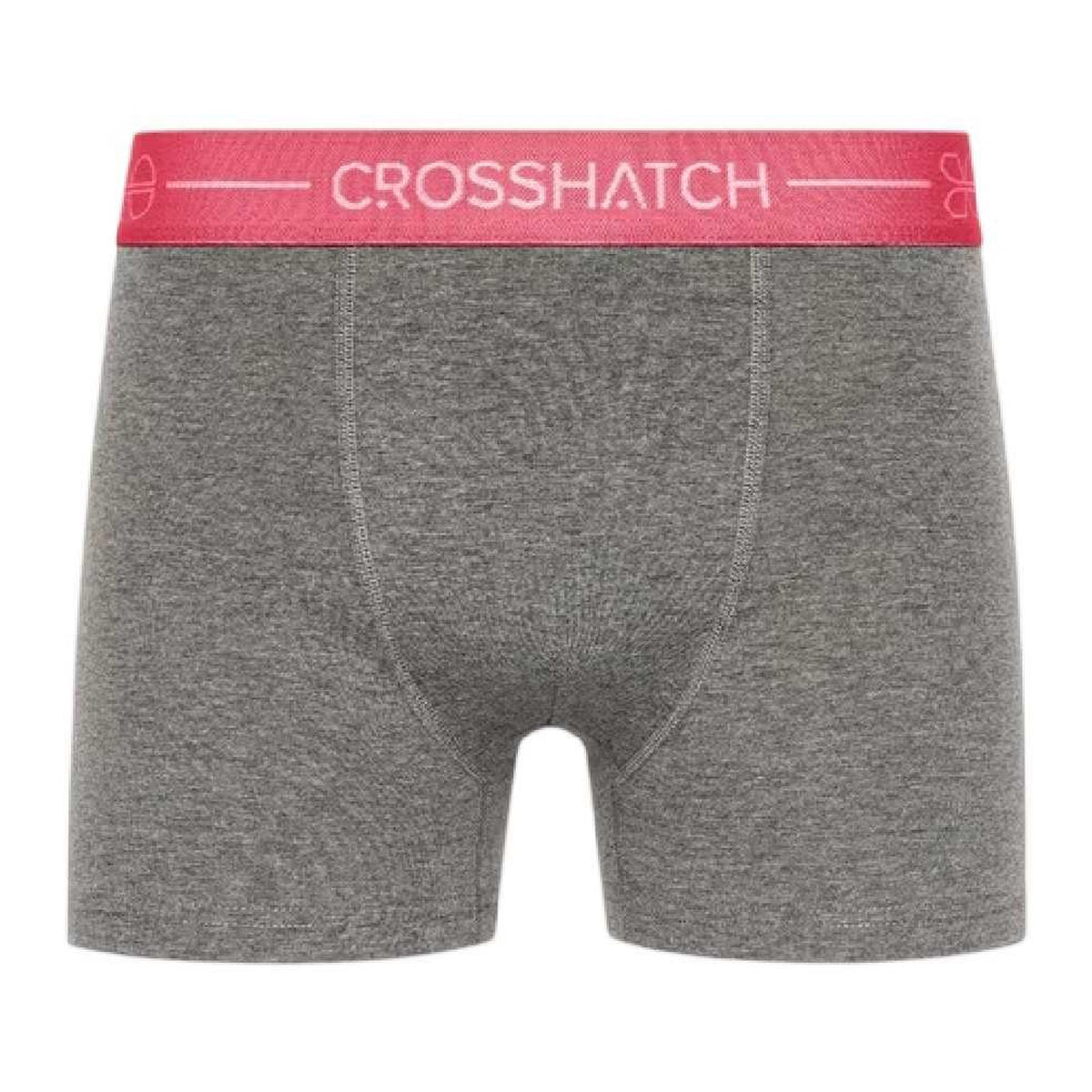 Charcoal Marl - Lifestyle - Crosshatch Mens Astral Logo Boxer Briefs (Pack of 3)