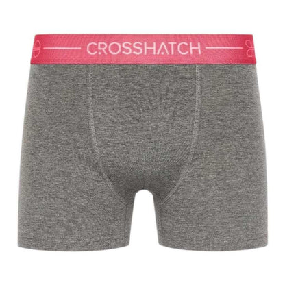 Charcoal Marl - Lifestyle - Crosshatch Mens Astral Logo Boxer Briefs (Pack of 3)