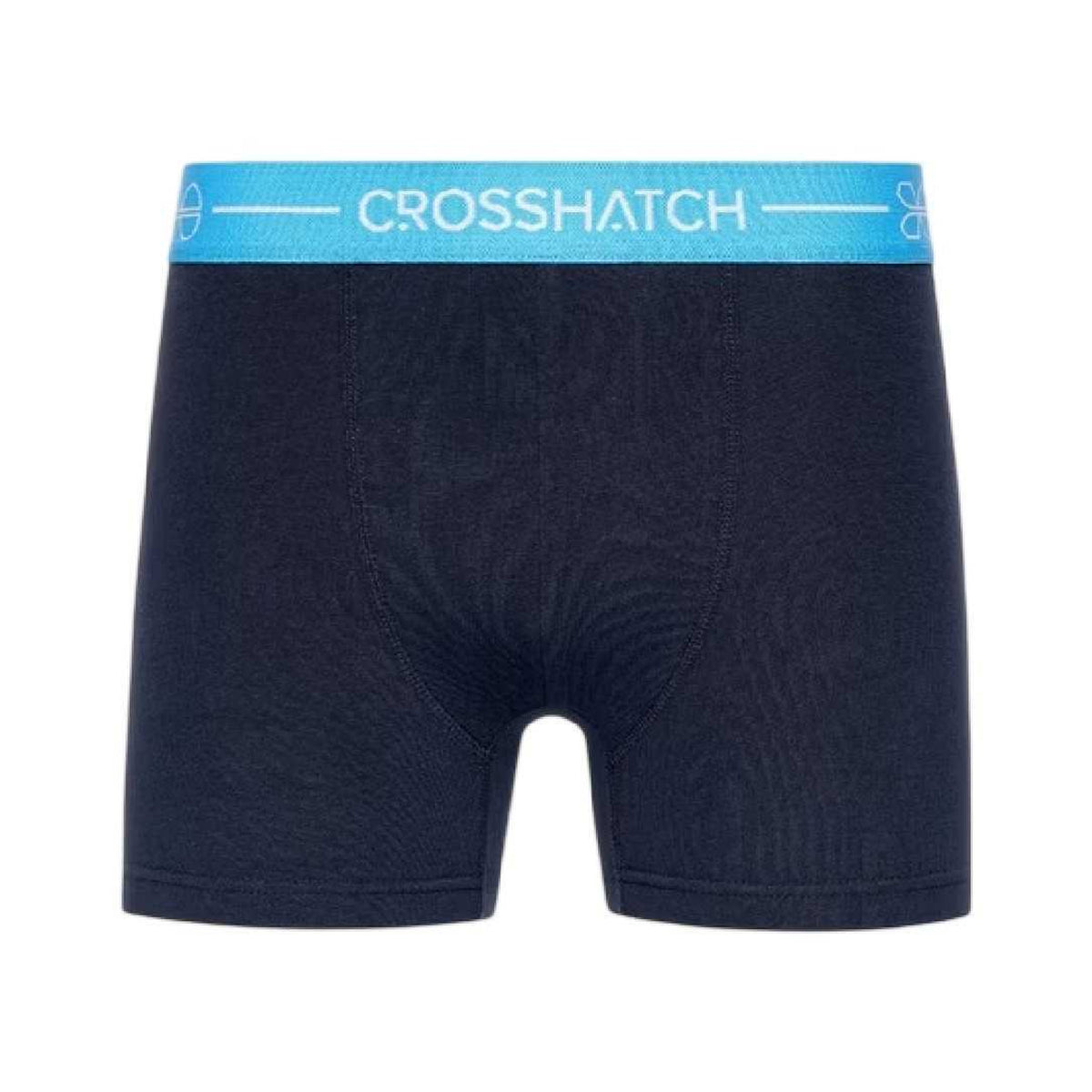 Navy - Back - Crosshatch Mens Astral Logo Boxer Briefs (Pack of 3)