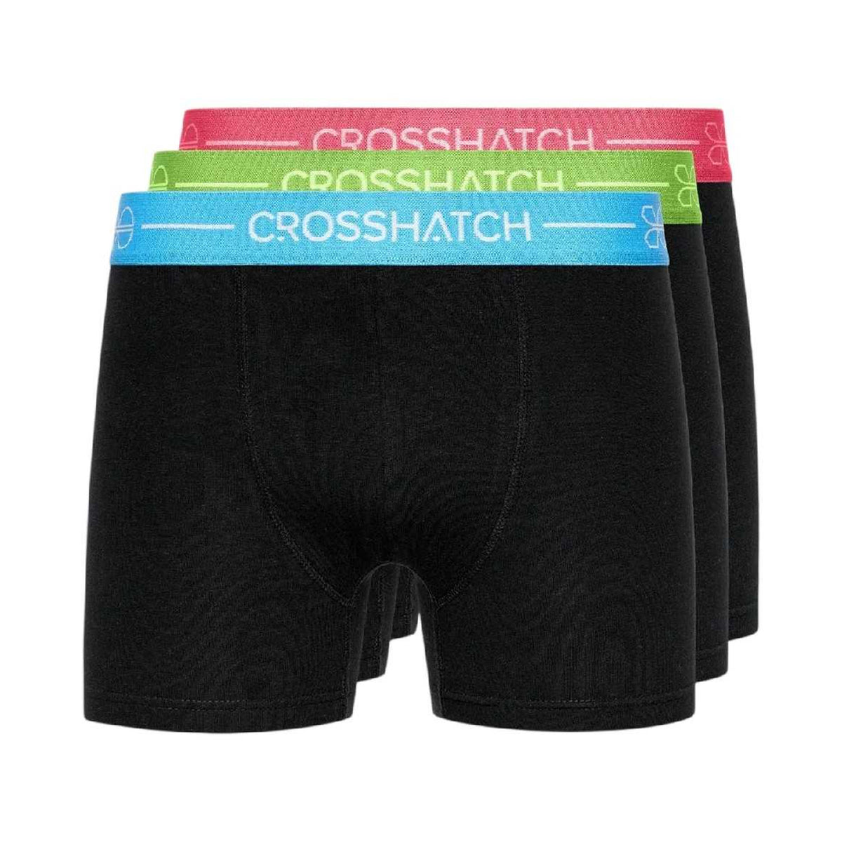 Black - Front - Crosshatch Mens Astral Logo Boxer Briefs (Pack of 3)