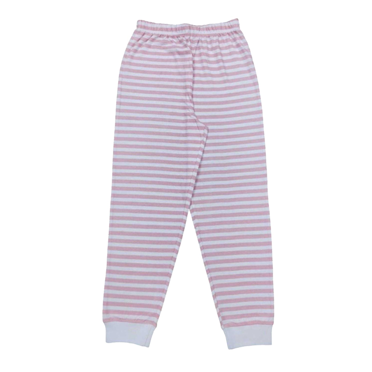 Pink - Side - Star Childrens-Kids Striped Long Pyjama Set