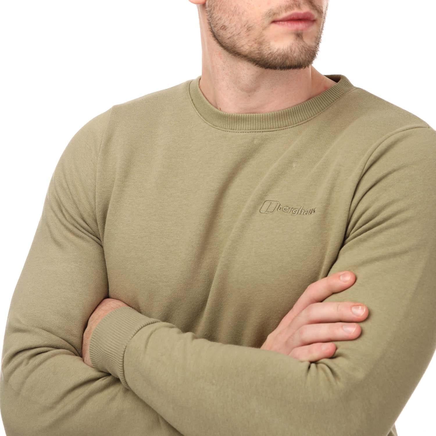 Green - Side - Berghaus Mens Logo Crew Neck Sweatshirt