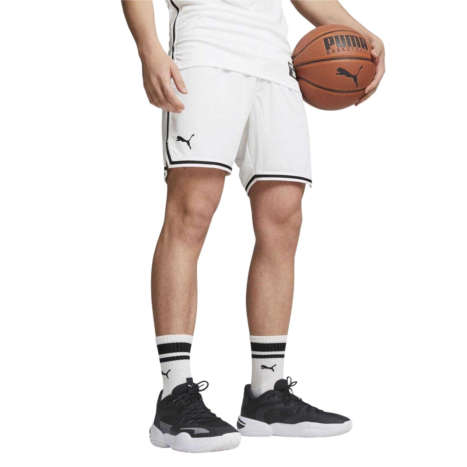 White - Lifestyle - Puma Mens Team Basketball Shorts