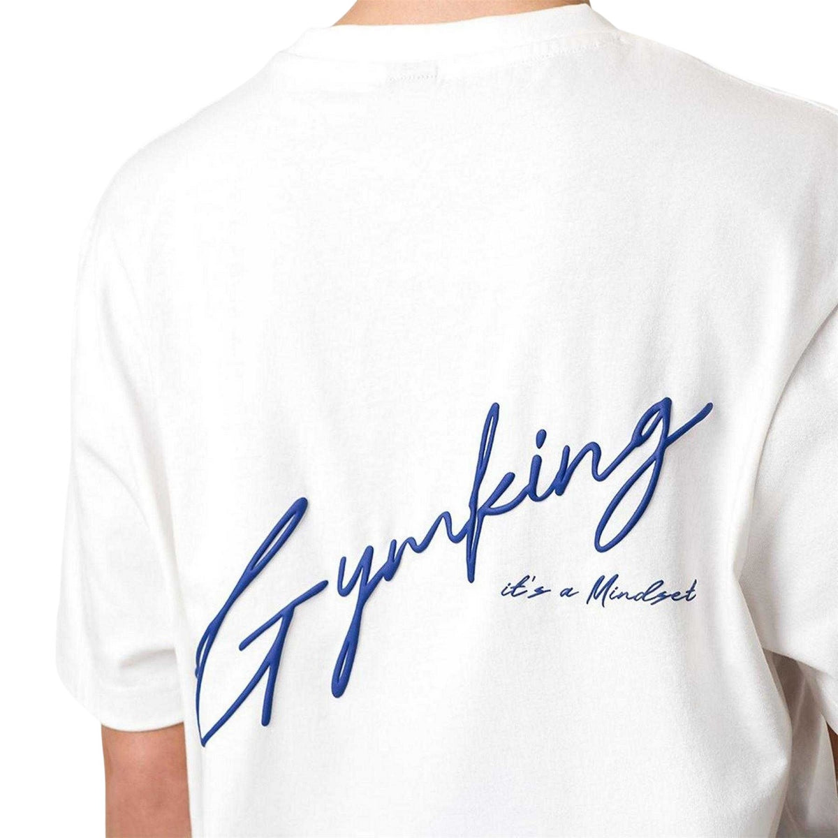 Cream - Side - Gym King Womens-Ladies Mindset Embroidered Logo T-Shirt