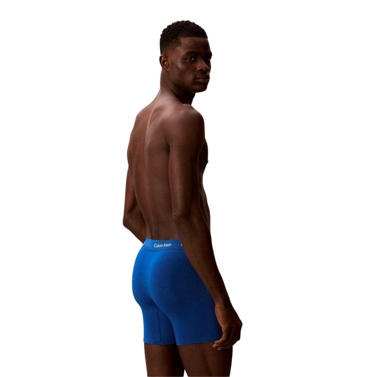 Black-Grey-Blue - Back - Calvin Klein Mens Cotton Blend Boxer Briefs (Pack of 3)