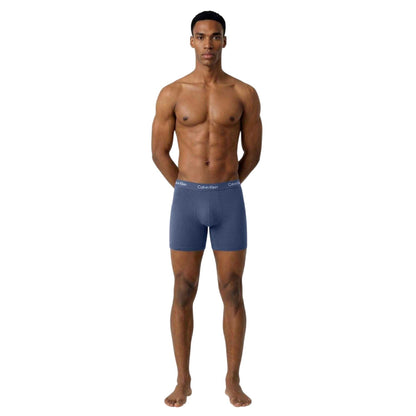 Blue-Green-Grey - Lifestyle - Calvin Klein Mens Cotton Blend Boxer Briefs (Pack of 3)