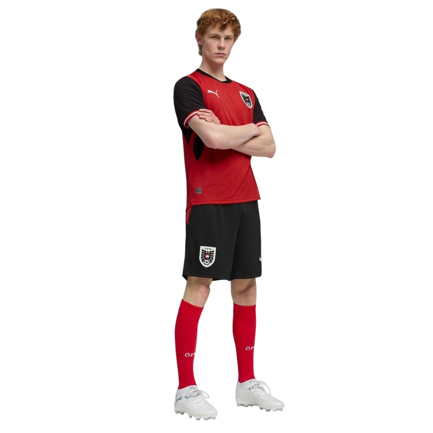 Black-Red - Lifestyle - Puma Mens World Cup 2026 Austria FC Regular Home Shorts