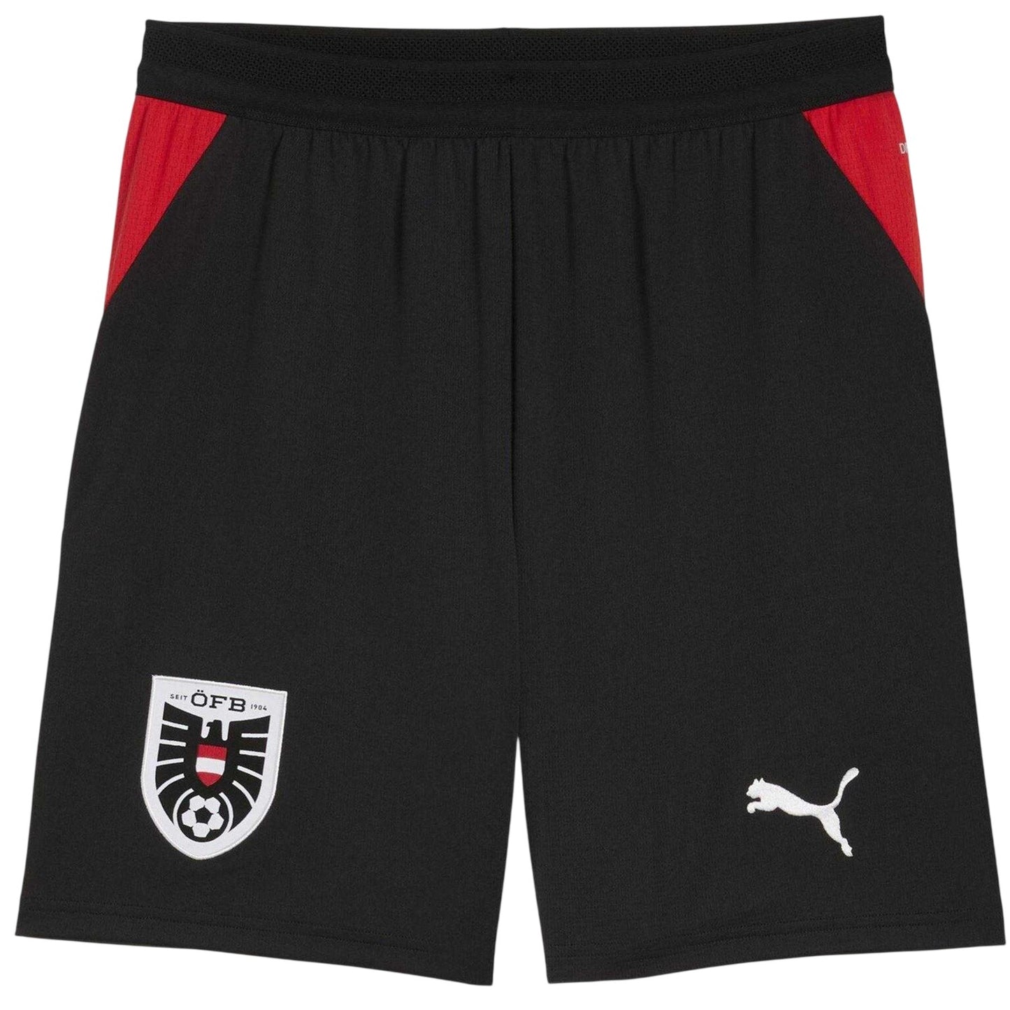 Black-Red - Front - Puma Mens World Cup 2026 Austria FC Regular Home Shorts