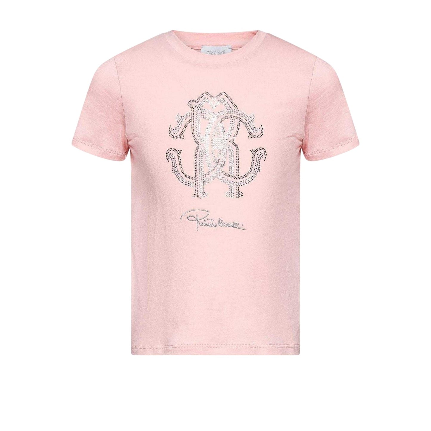 Pink - Front - Roberto Cavalli Childrens-Kids Embellished T-Shirt