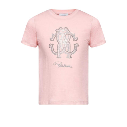 Pink - Front - Roberto Cavalli Childrens-Kids Embellished T-Shirt