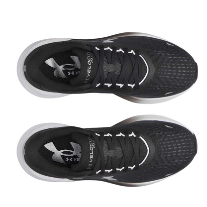 Black-White - Back - Under Armour Womens-Ladies Velociti Running Shoes