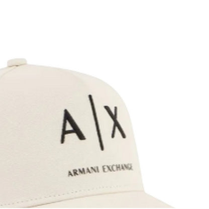 Cream-Black - Side - Armani Exchange Mens Exchange Baseball Cap