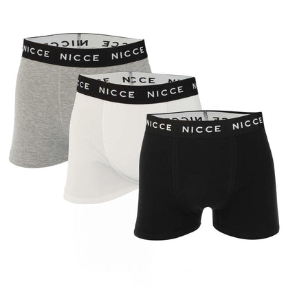 Black-Grey-White - Front - Nicce Mens Luzern Boxer Shorts (Pack of 3)