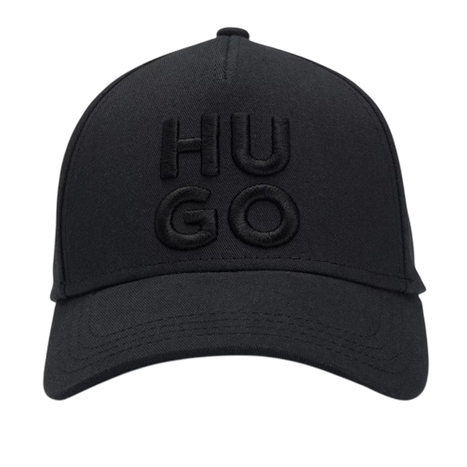 Black - Side - Hugo Mens Jude Embroidered Logo Baseball Cap
