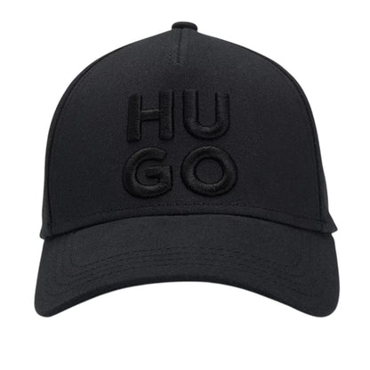 Black - Side - Hugo Mens Jude Embroidered Logo Baseball Cap