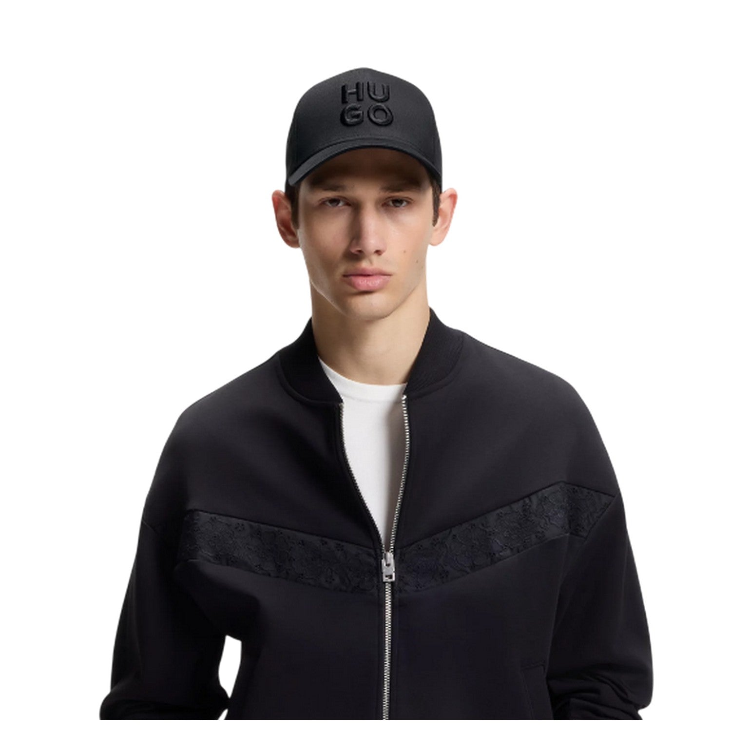 Black - Lifestyle - Hugo Mens Jude Embroidered Logo Baseball Cap