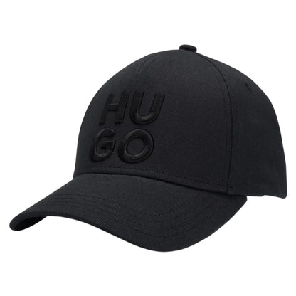 Black - Front - Hugo Mens Jude Embroidered Logo Baseball Cap