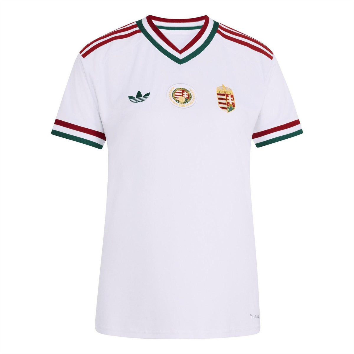 White - Front - Adidas Womens-Ladies Hungary Wicking Short-Sleeved Football Shirt