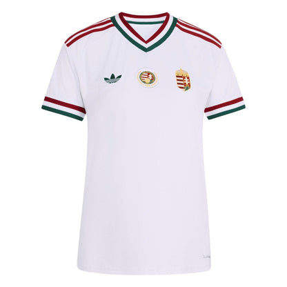 White - Front - Adidas Womens-Ladies Hungary Wicking Short-Sleeved Football Shirt