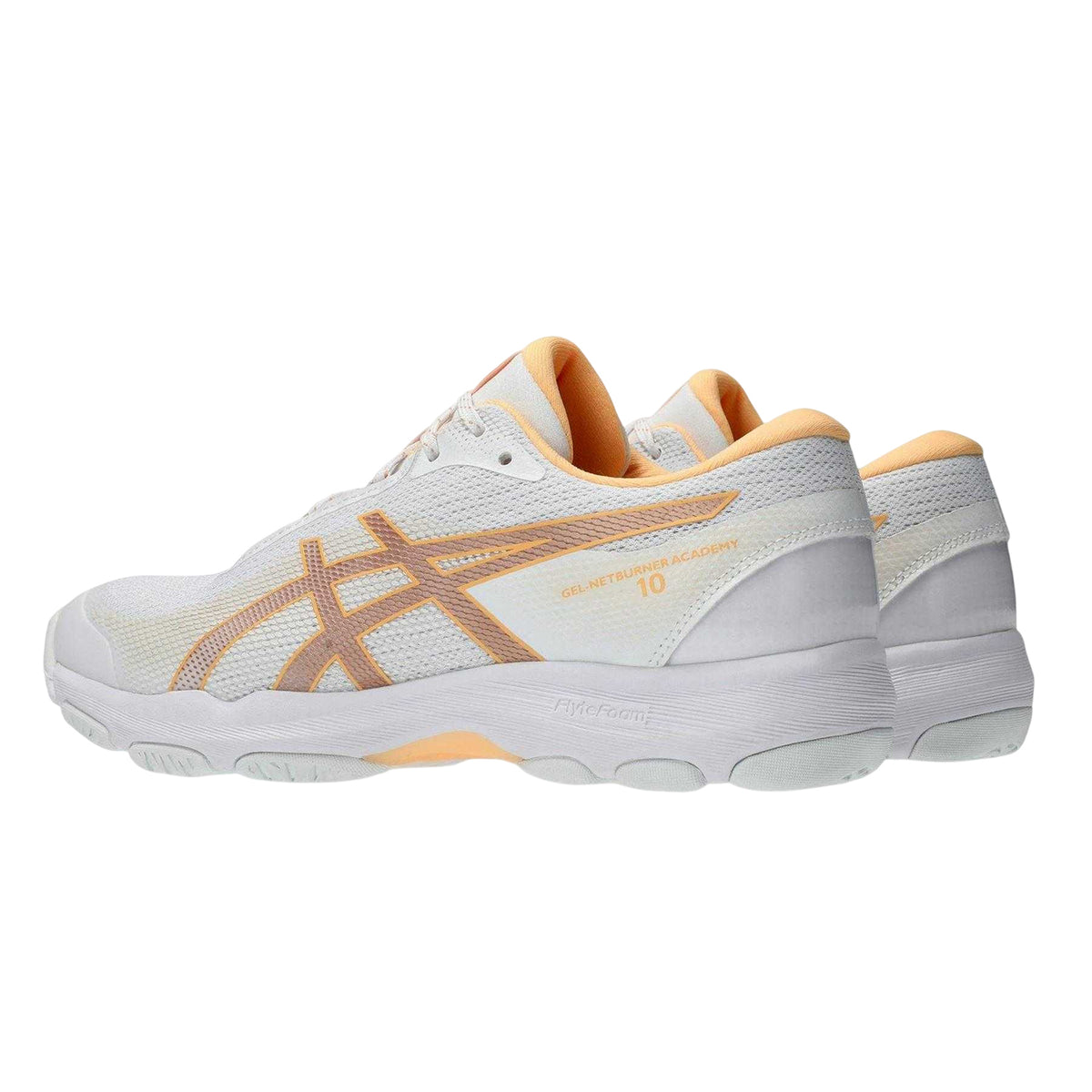 White-Rose - Back - Asics Womens-Ladies Netburner Academy Cushioned Shoes