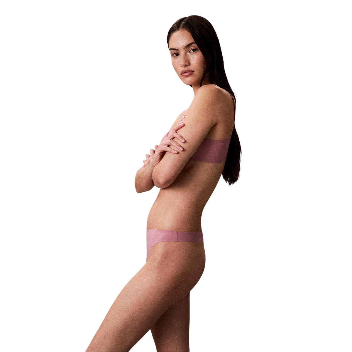 Mauve - Side - Calvin Klein Womens-Ladies Plain Thong