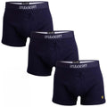 Navy - Front - Lyle & Scott Mens Devon Boxer Shorts (Pack of 3)
