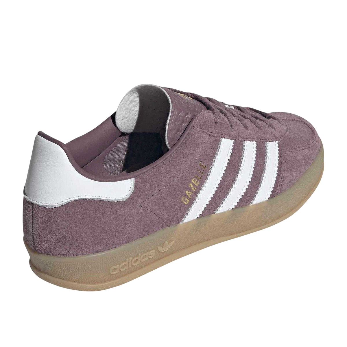 Fig-Cloud White-Gum - Back - Adidas Womens-Ladies Gazelle Indoo Suede Trainers
