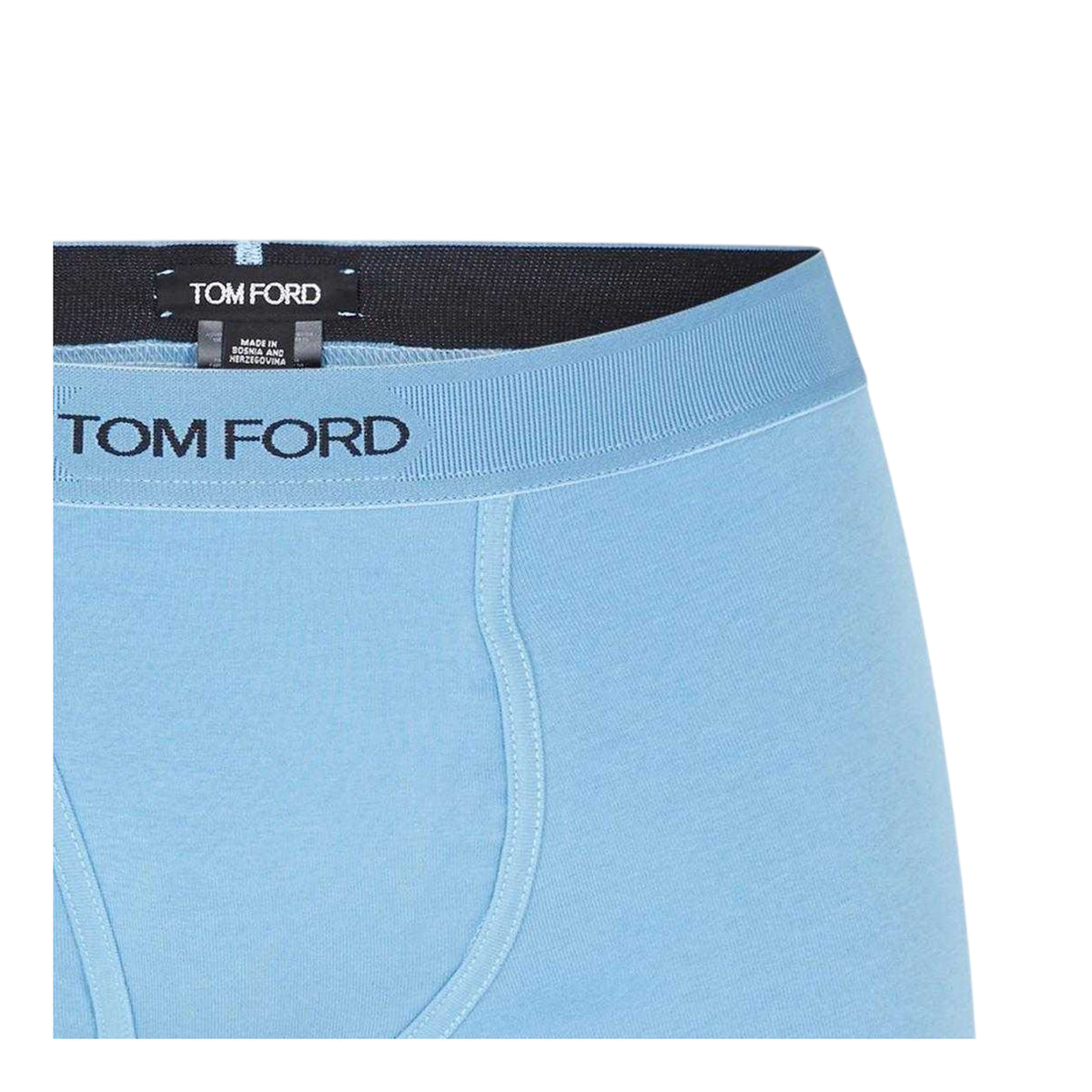 Sky Blue - Side - Tom Ford Mens Logo Tailored Boxer Briefs