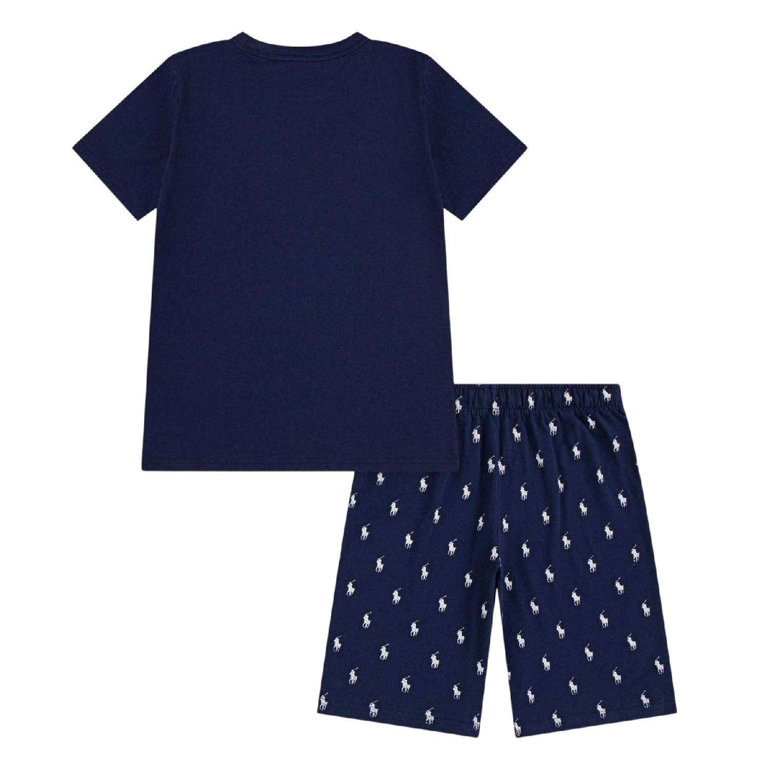 Navy - Back - Ralph Lauren Boys All-Over Print Short Pyjama Set