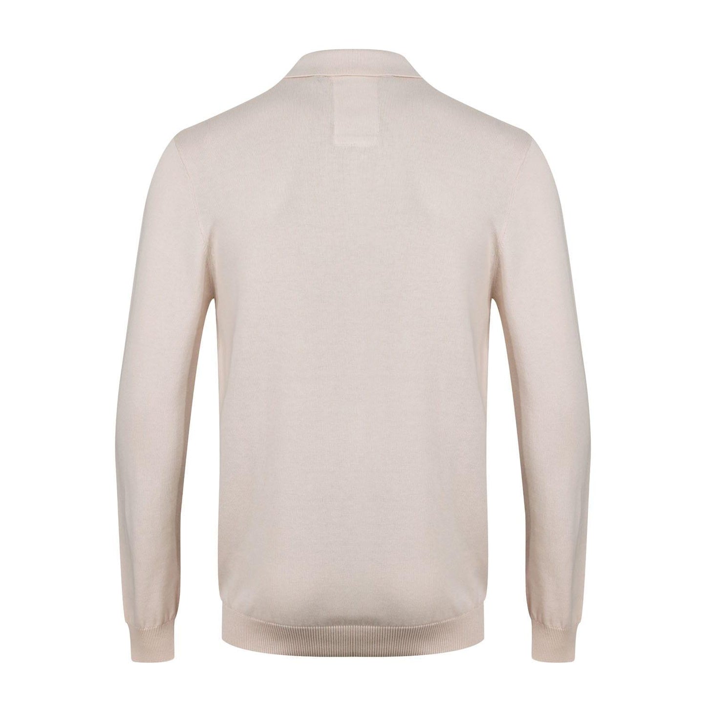 Beige - Back - Luke 1977 Mens Venice Knitted Long-Sleeved Polo Shirt