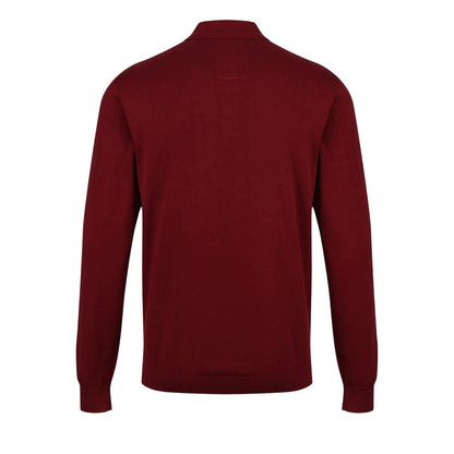 Red - Back - Luke 1977 Mens Venice Knitted Long-Sleeved Polo Shirt