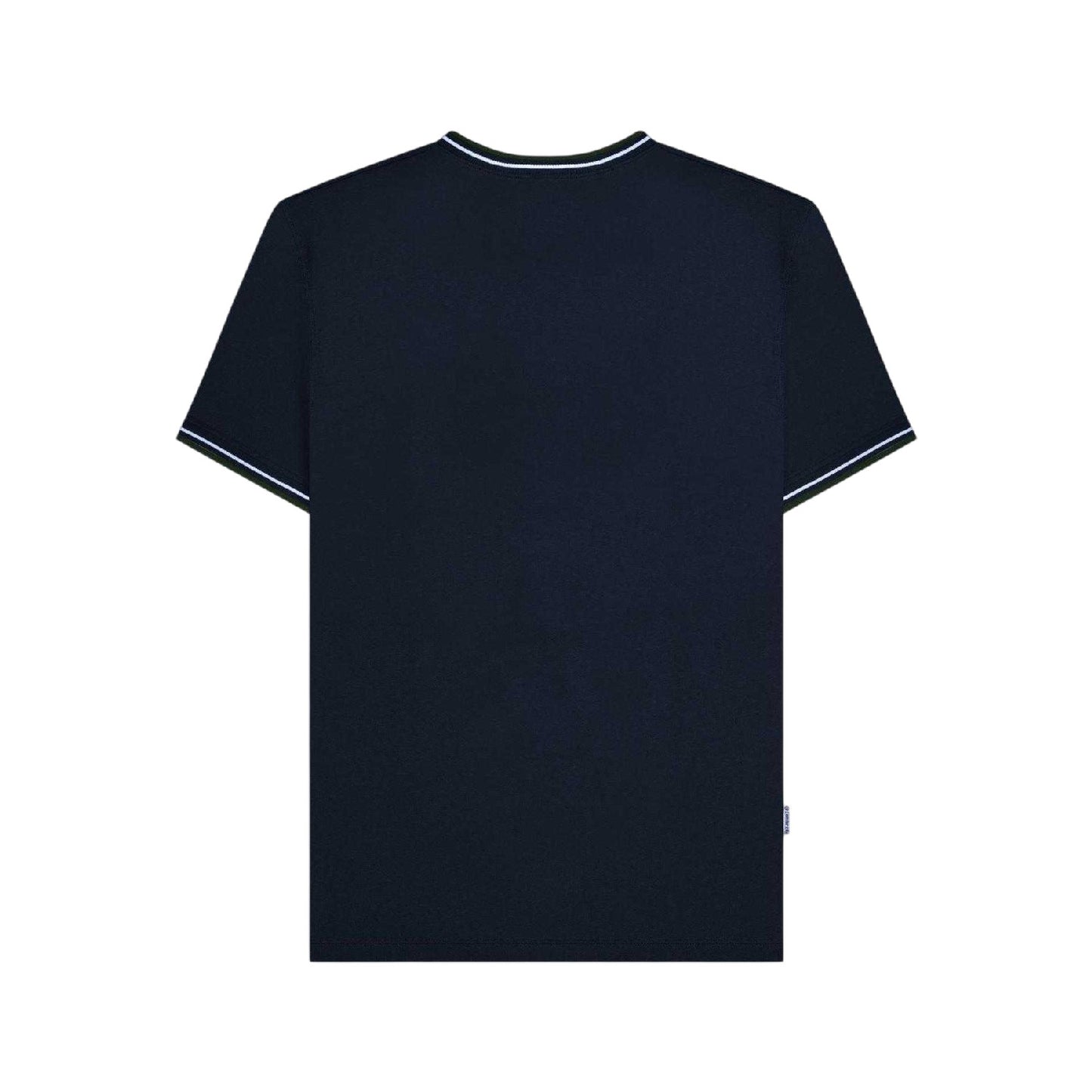 Navy-White-Green - Back - Lambretta Mens Twin Tip Pique Regular T-Shirt