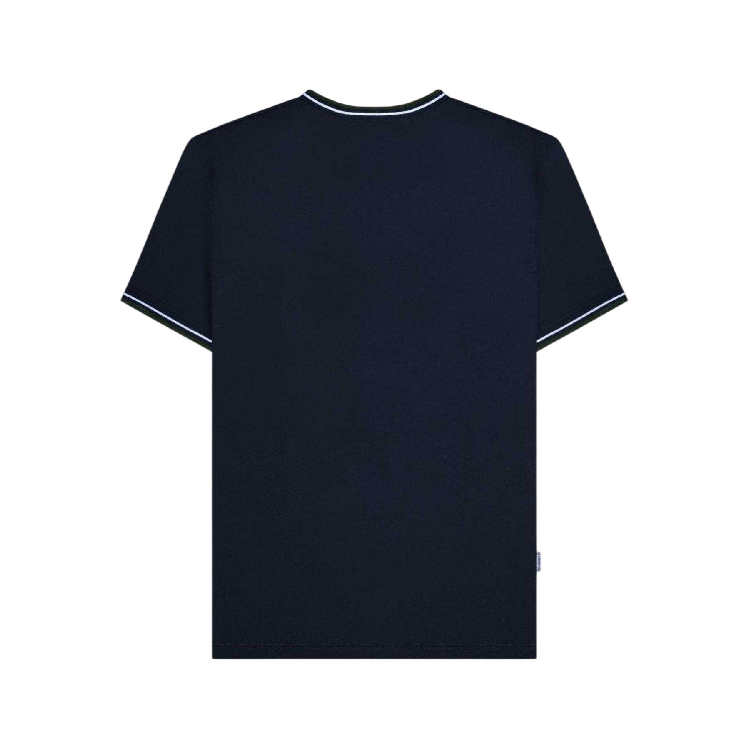 Navy-White-Green - Back - Lambretta Mens Twin Tip Pique Regular T-Shirt